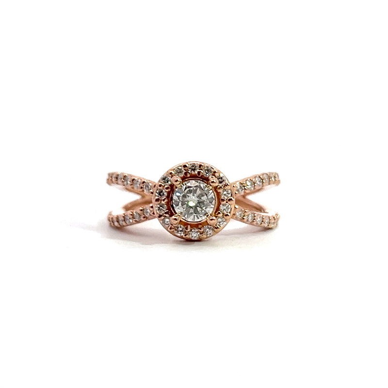 14K RG Diamond Ring