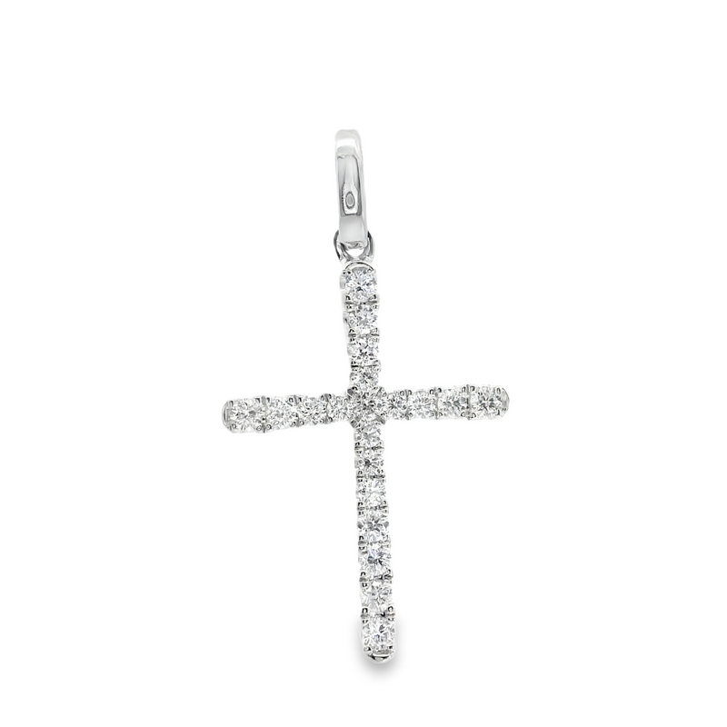 14K WG Diamond Cross Pendant