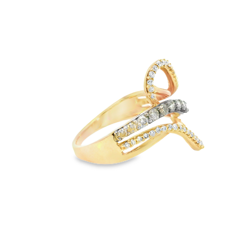 Levian 14K RG Vanilla & Chocolate Diamond Ring