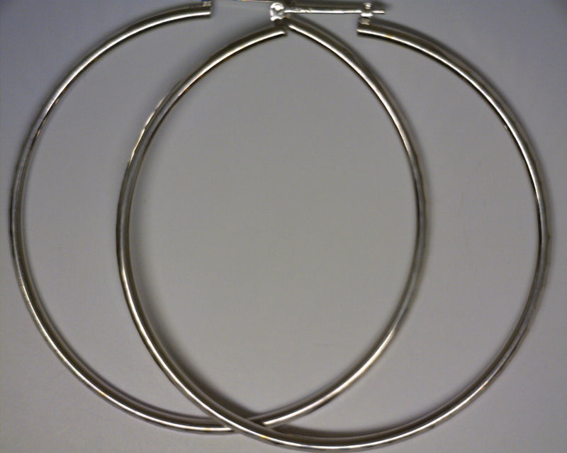 14K WG DIAMOND CUT HOOP EARRIN