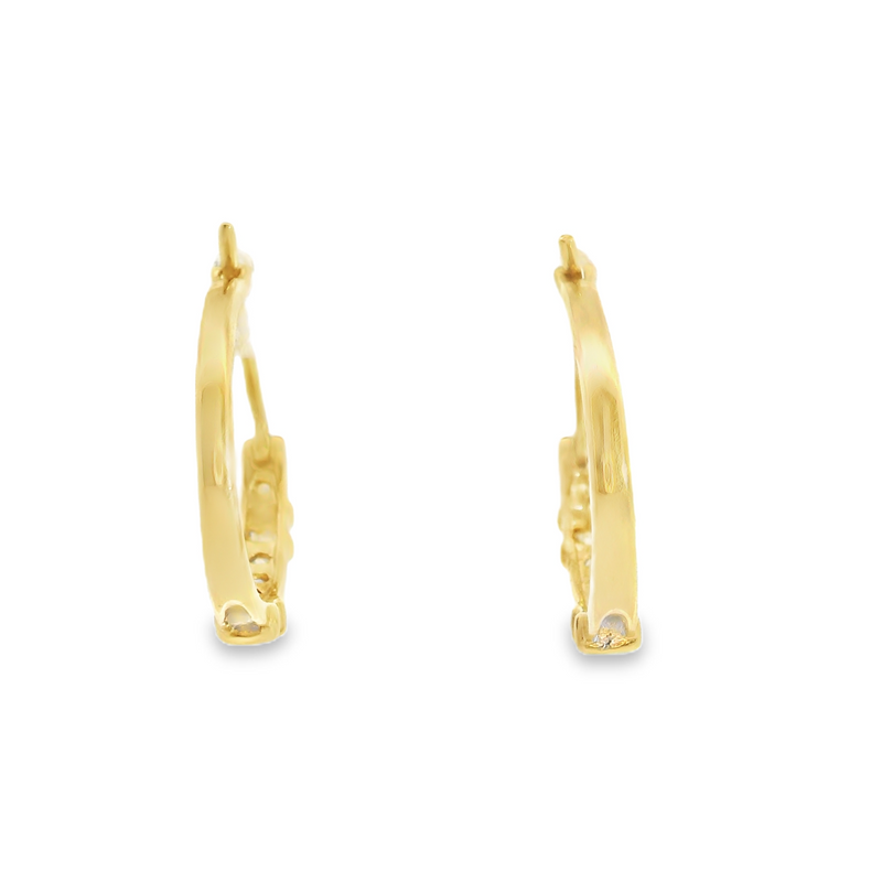 14K YG Diamond Hoop Earrings