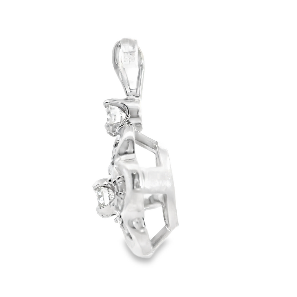 14K WG Flower Diamond Pendant