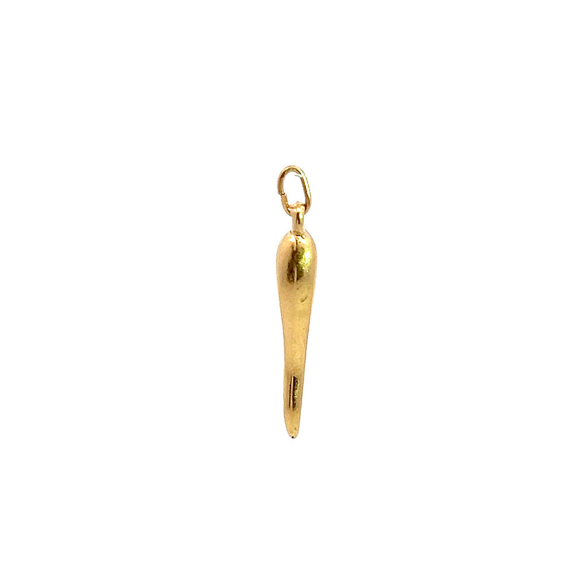 14K YG Italian Horn Pendant