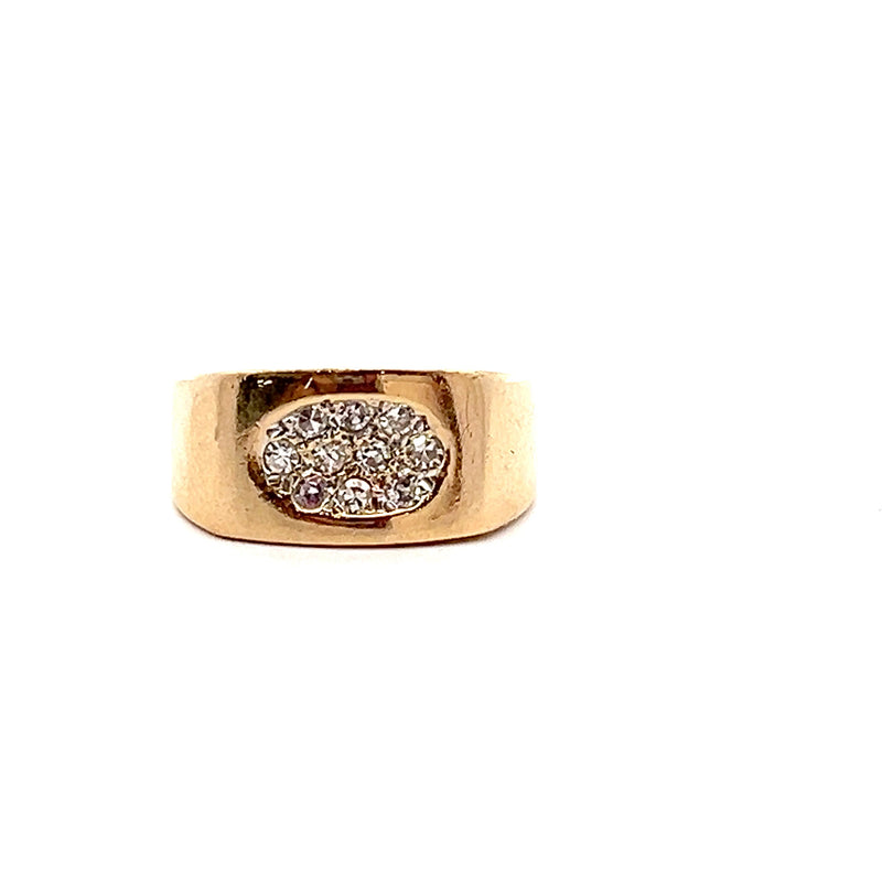 14K YG Pave Diamond Ring