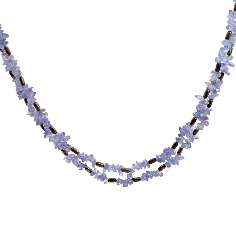 Sterling Silver Double Strand Tanzanite Necklace