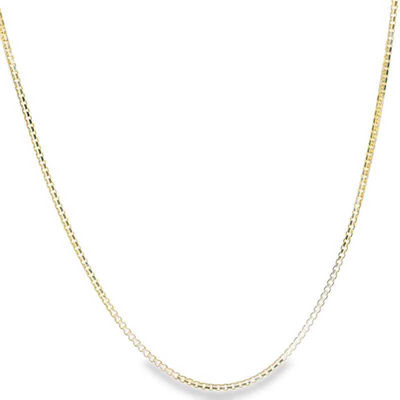 10K Two Tone Diamond Cut Box Chain 18"