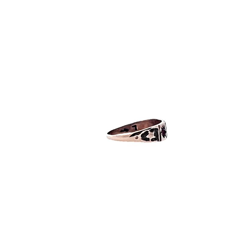 10K YG Pearl/Garnet Baby Ring