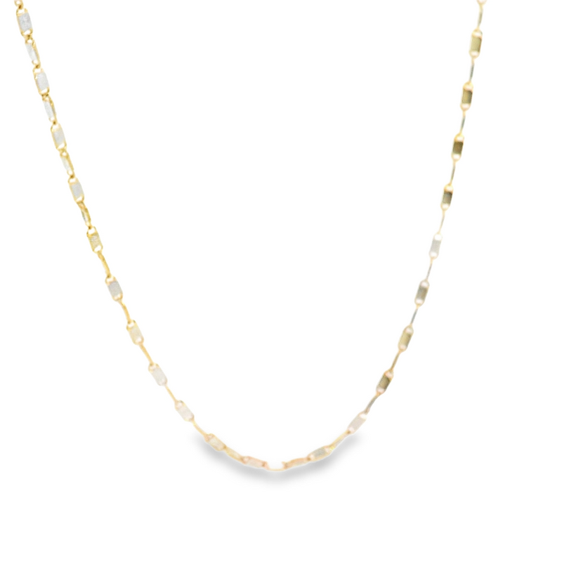 14K Two Tone 20" Fancy Link Chain
