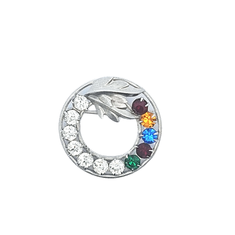Sterling Silver Multi Color Pin