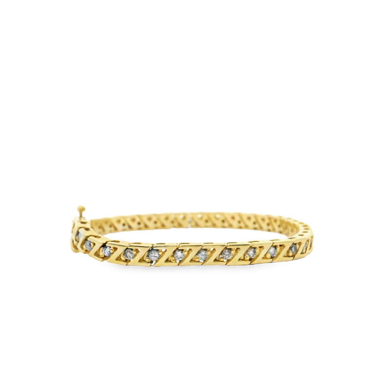 14K YG Diamond Tennis Bracelet 2.25 CT TW