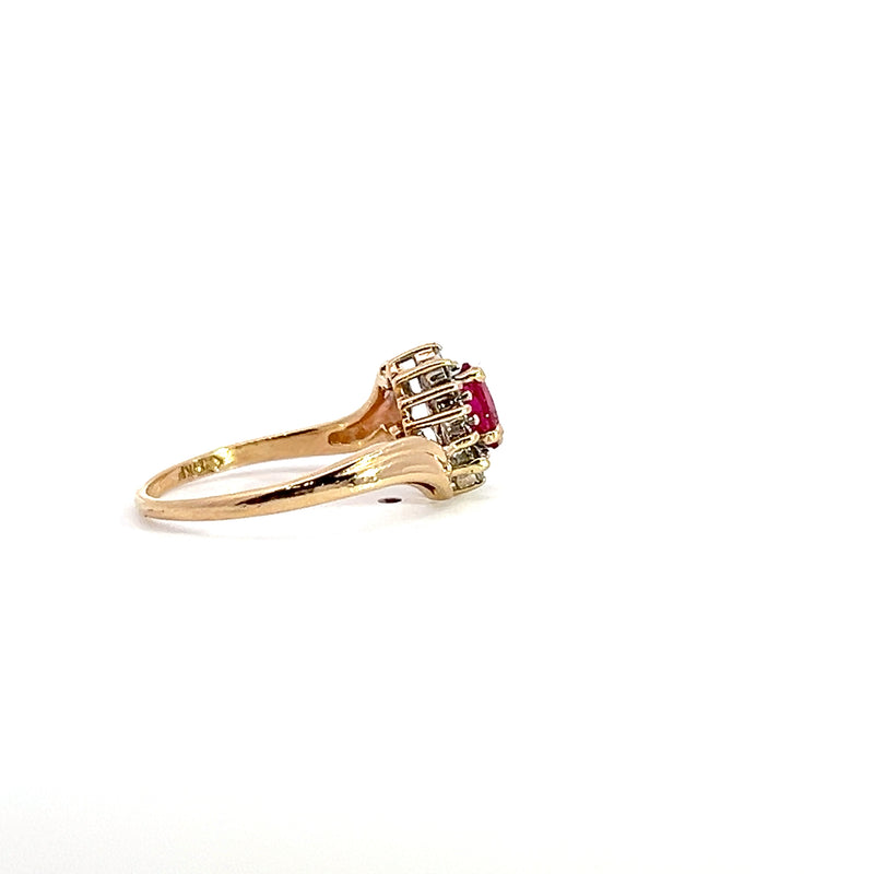 14K YG Ruby & Diamond Ring