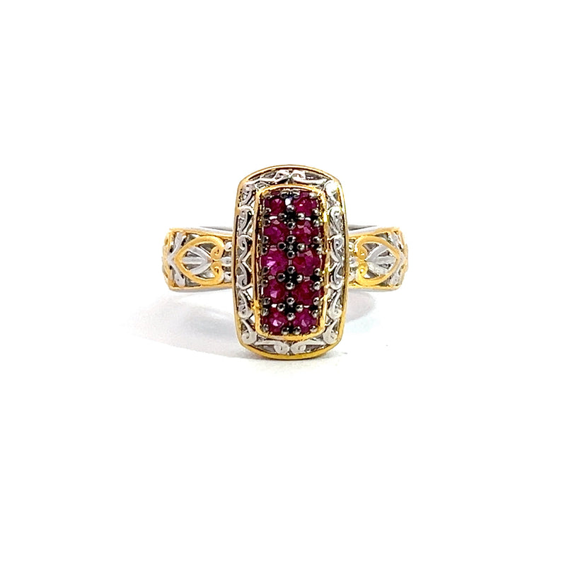 Sterling Silver Gold Plated Ruby Ring