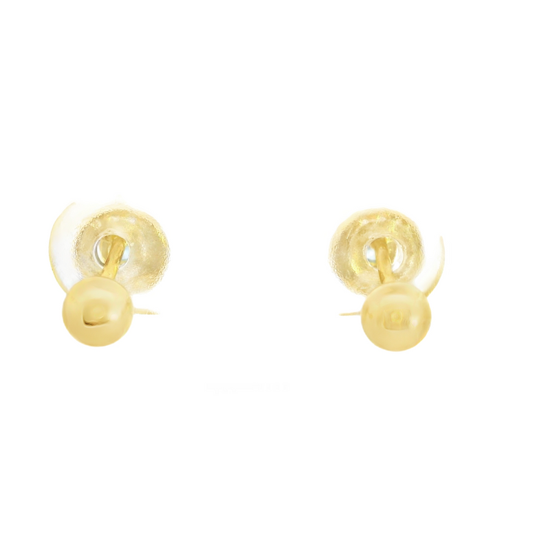 Gold Plated Sterling Silver CZ Stud Earrings.