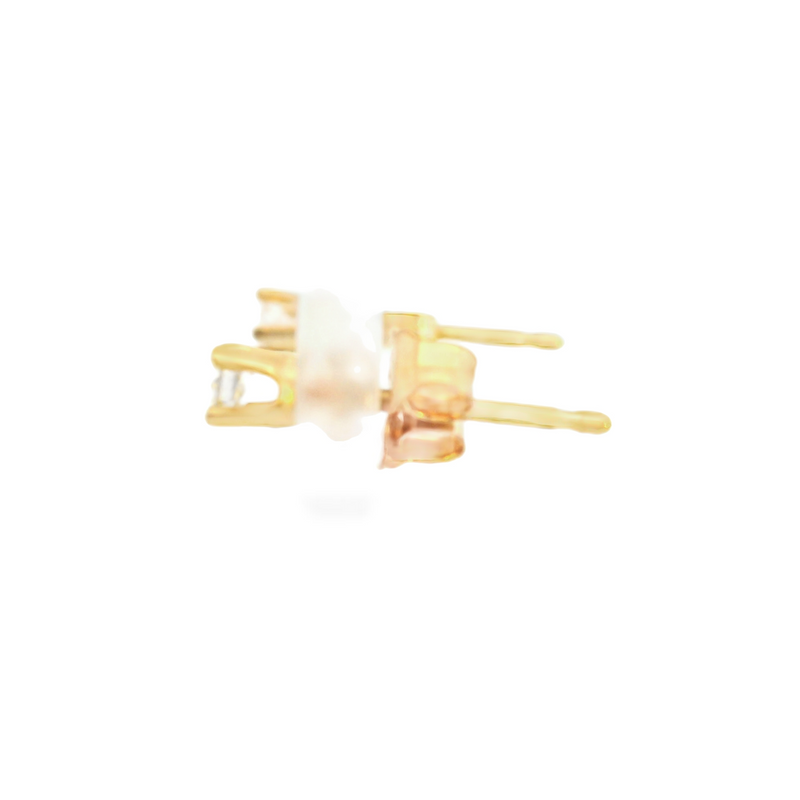 14K YG Diamond Stud Earrings 0.08 CT TW