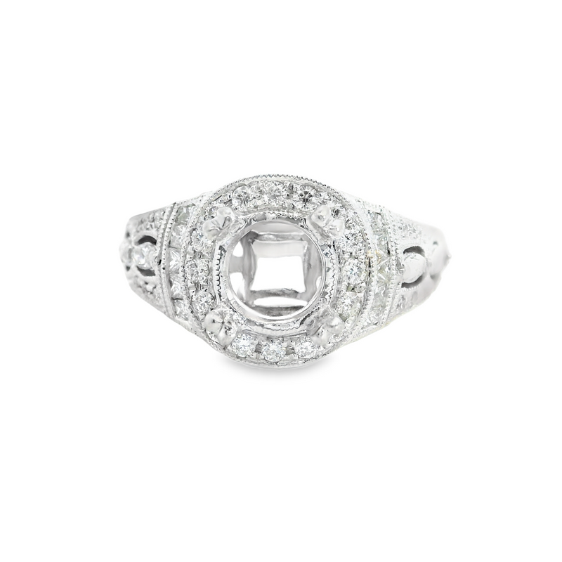 14K TT DIAMOND HALO MOUNT