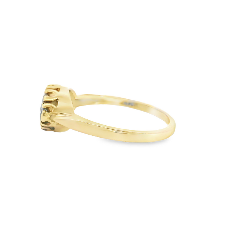 10K YG White Sapphire & Ring