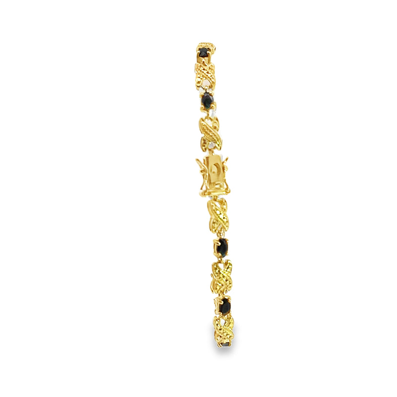 Gold Plated Silver Sapphire Bracelet