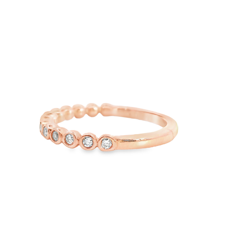 14K RG Bezel Set Diamond Band