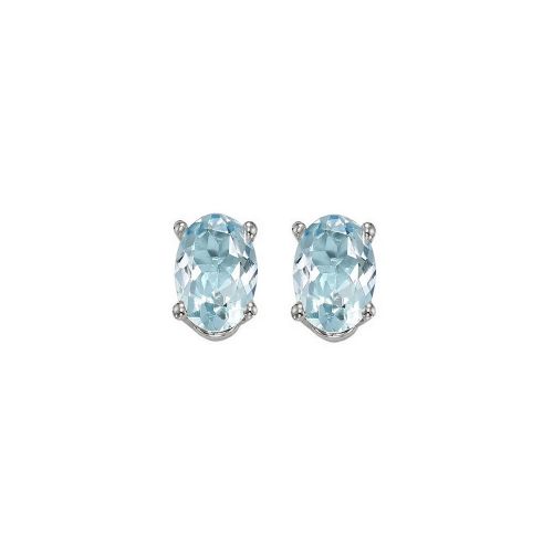 14K WG Aquamarine Stud Earrings