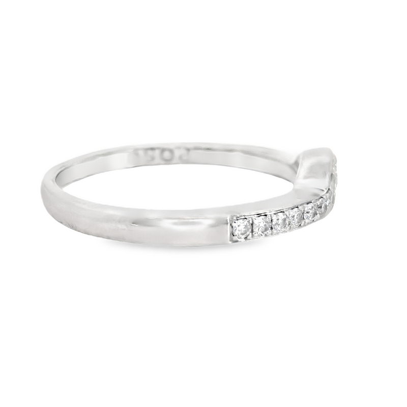 14K WG CURVED DIAMOND BAND