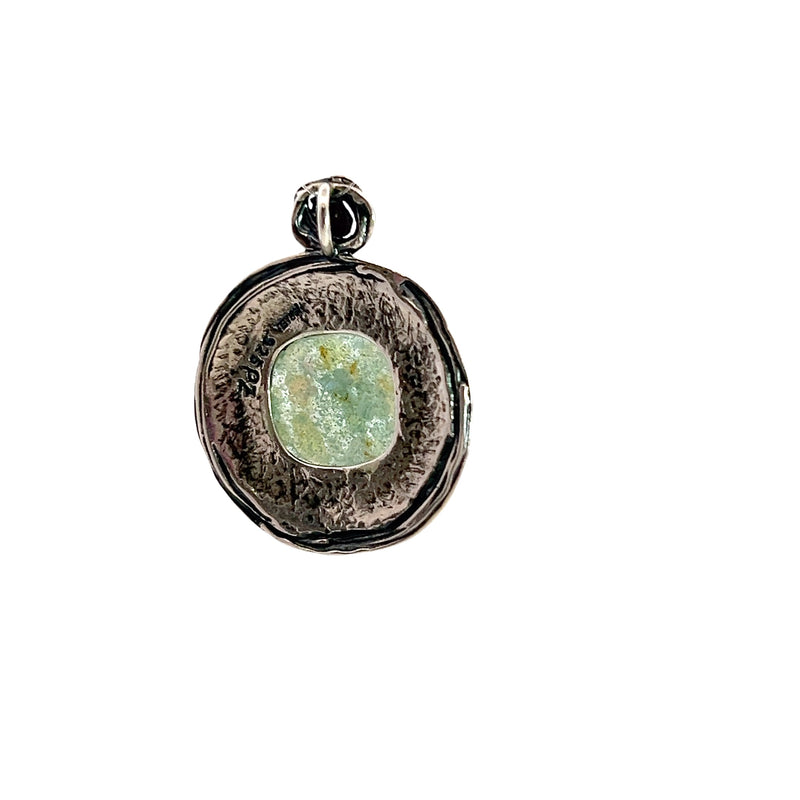 Sterling Silver Roman Glass Pendant