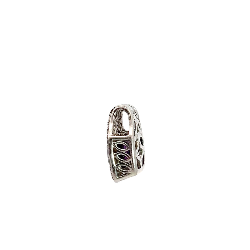 Sterling Silver Amethyst & White Sapphire Pendant