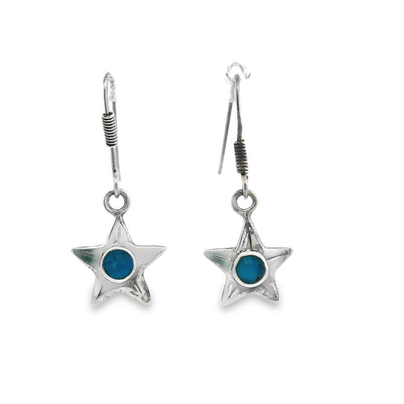 Sterling Silver Turquoise Star Earrings