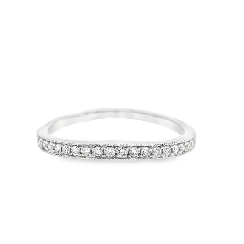 14K WG CURVED  WEDDING RING