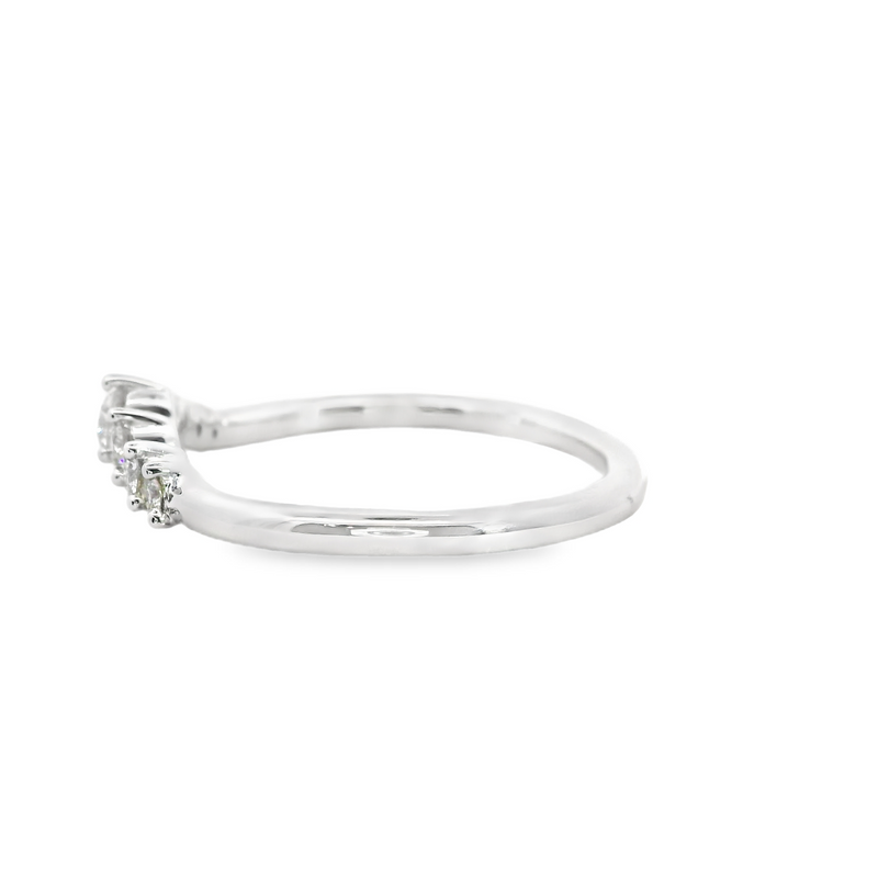 14K WG 7 Stone Curved Diamond Band