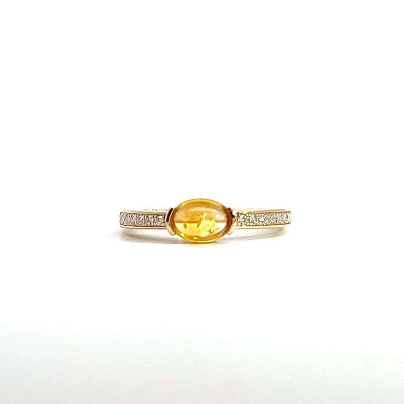 14K YG Yellow Sapphire & Diamond Ring