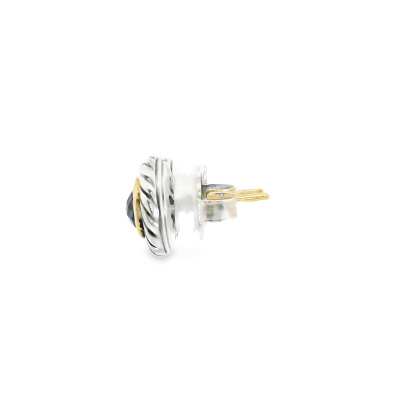 David Yurman Sterling Silver & 14K YG Amethyst Stud Earrings