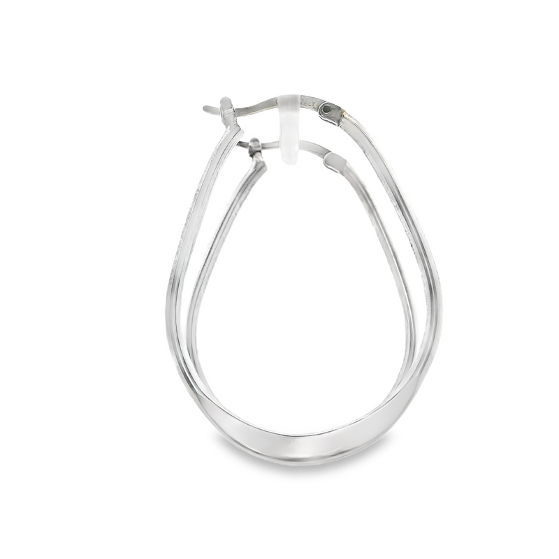 Sterling Silver Oval Hoop Earrings