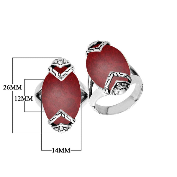 Sterling Silver Coral Ring