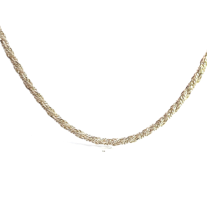 Sterling Silver Wide Twisted Wheat Chain 20"