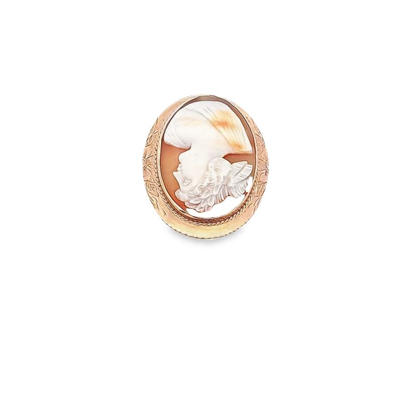 14K YG Cameo Shell Pin