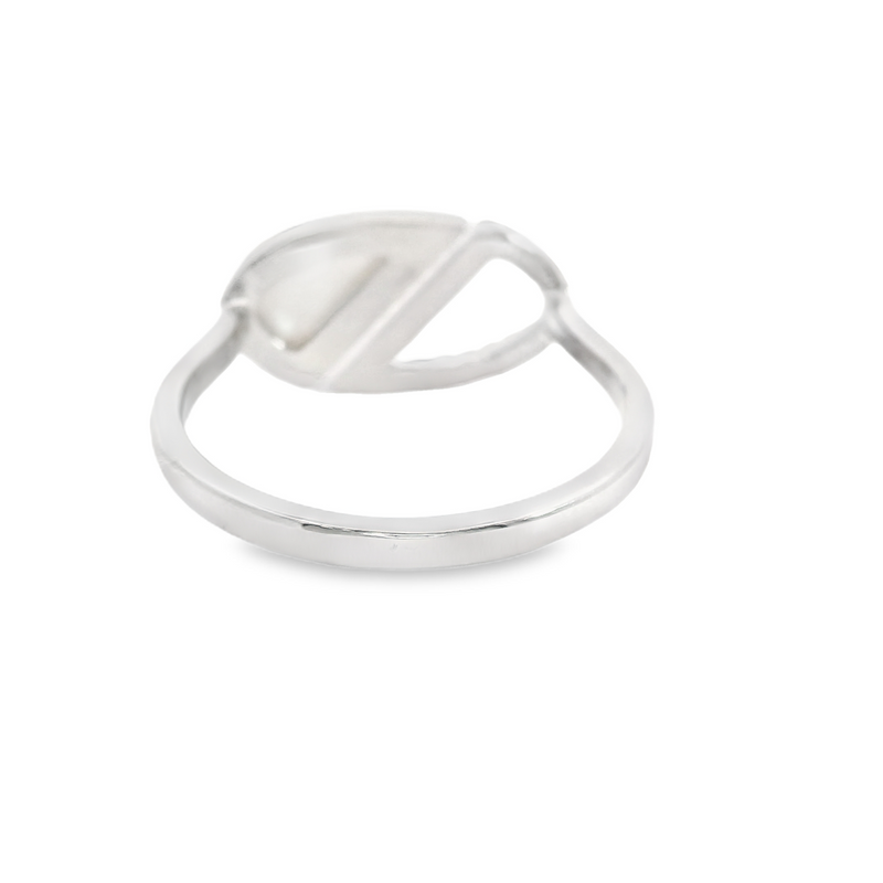 Sterling Silver CZ & Mother of Pearl Ring
