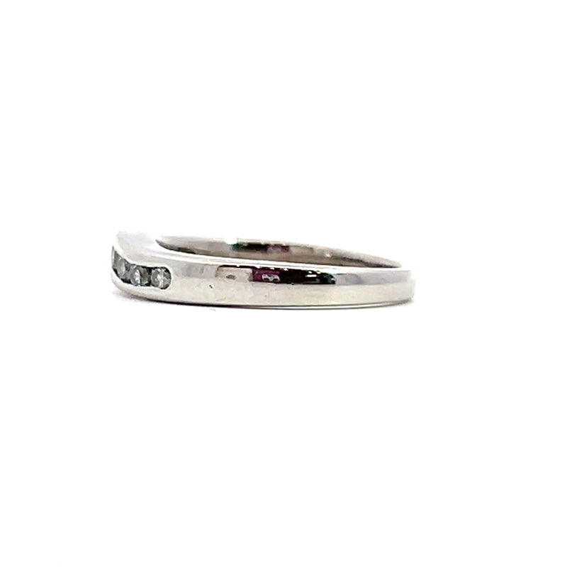 14K WG Curved Channel Set Diamond Band