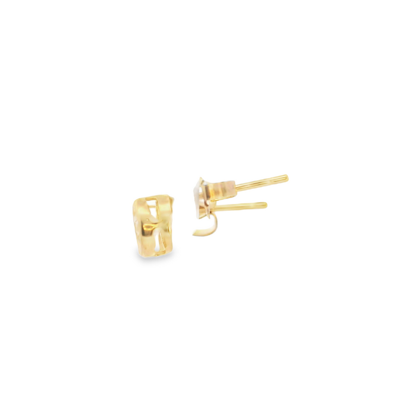 14K YG Bezel Set Diamond Stud Earrings