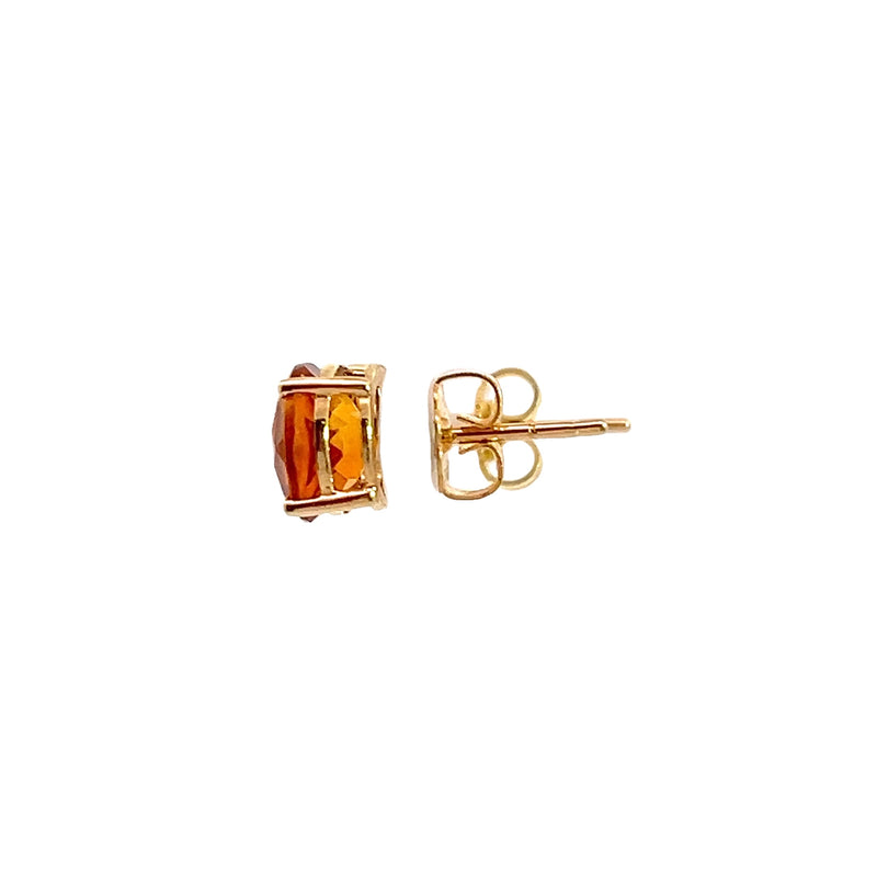 14K YG Citrine Stud Earrings