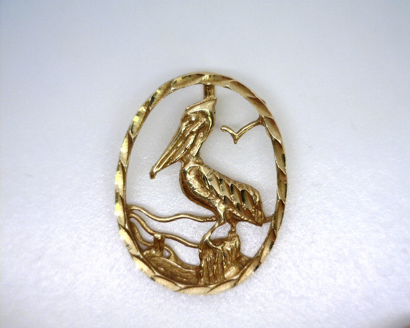 14K YG Pelican Pendant