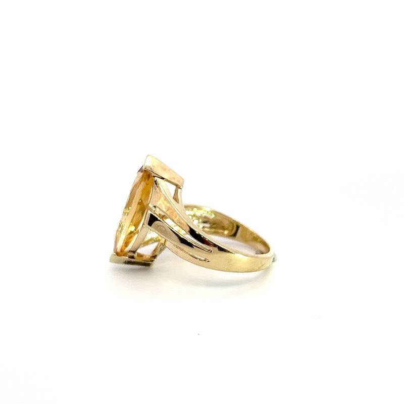 14K YG Citrine Ring