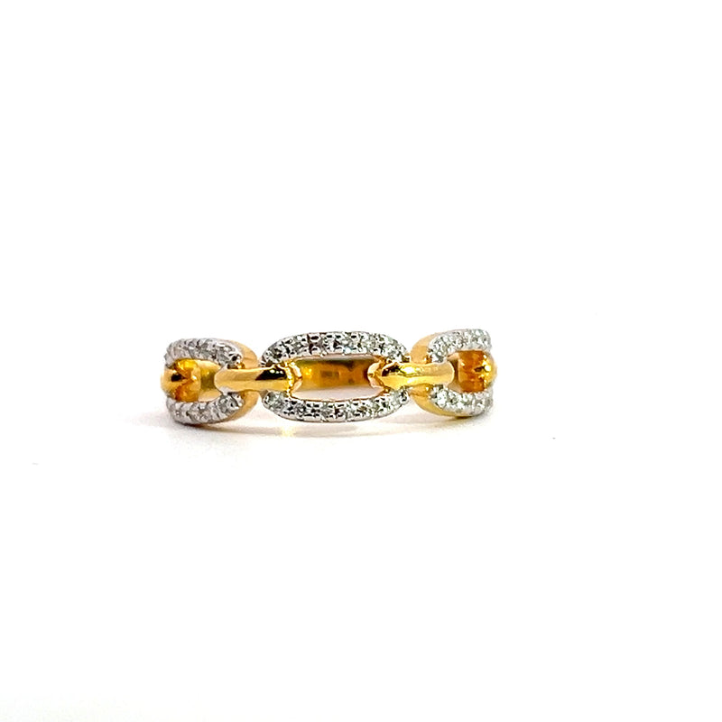 14K YG Chain Style Diamond Ring