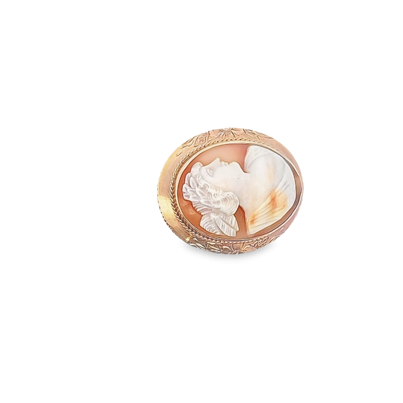 14K YG Cameo Shell Pin