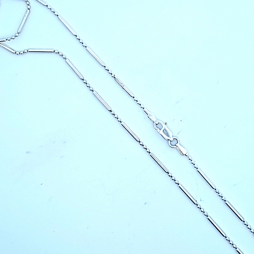 Sterling SIlver Beaded Chain 60"
