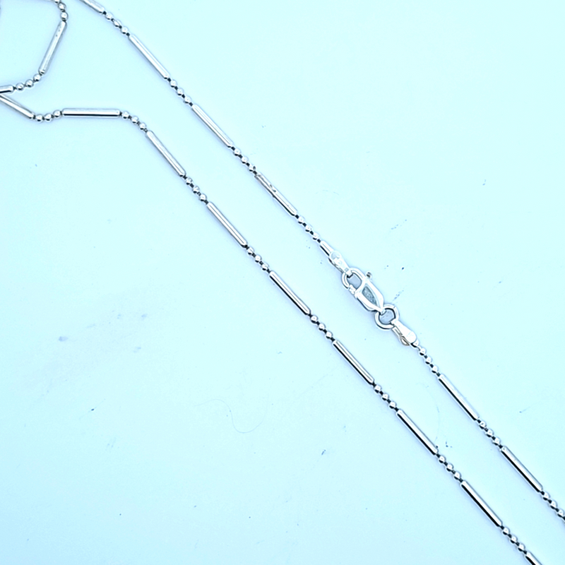 Sterling SIlver Beaded Chain 60"