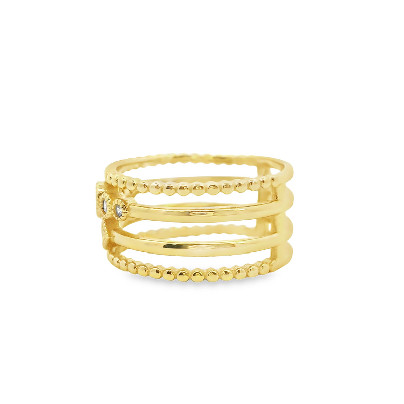 Gold Plated Wide CZ Ring