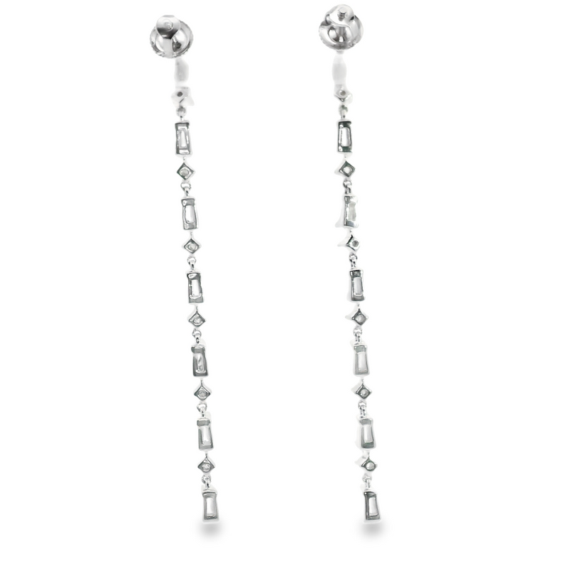 10K WG Dangle Diamond Earrings 0.50 CT TW