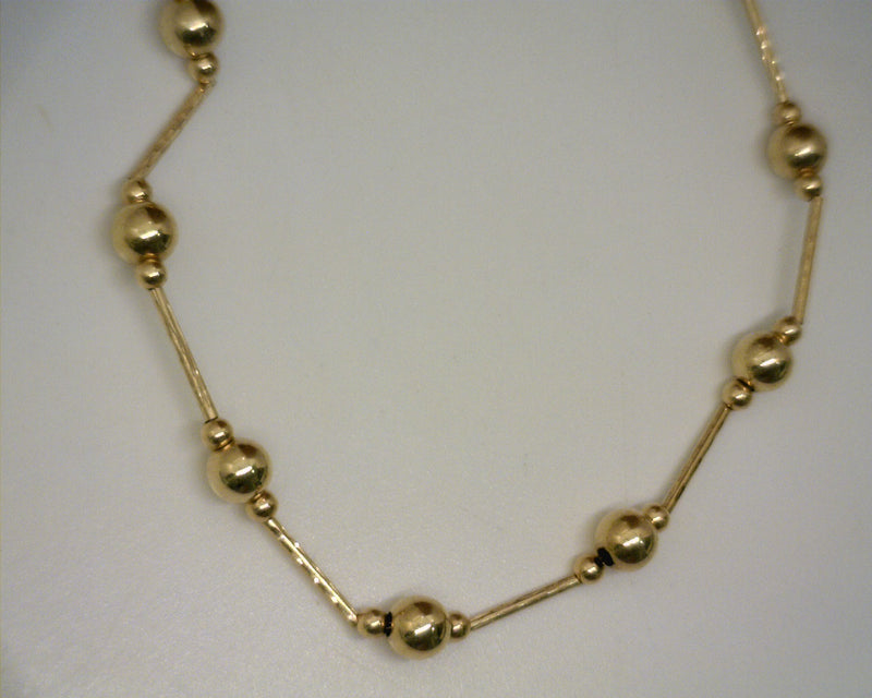 14K YG Beaded Necklace 17"