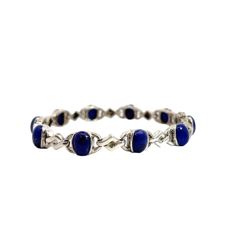 Sterling Silver Lapis 7.5" Bracelet