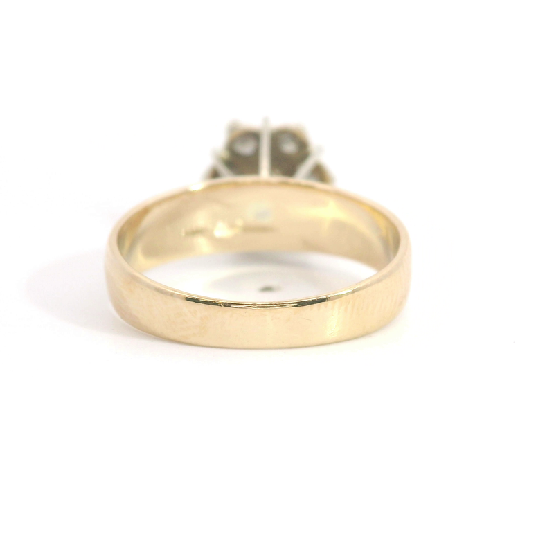 14K YG Cluster Diamond Ring